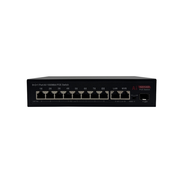 VELVU 8 PORT FULL GIGA POE SWITCH WITH 2 UP-LINK ST-POE-5108-G2