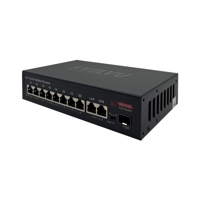 VELVU 8 PORT FULL GIGA POE SWITCH WITH 2 UP-LINK ST-POE-5108-G2