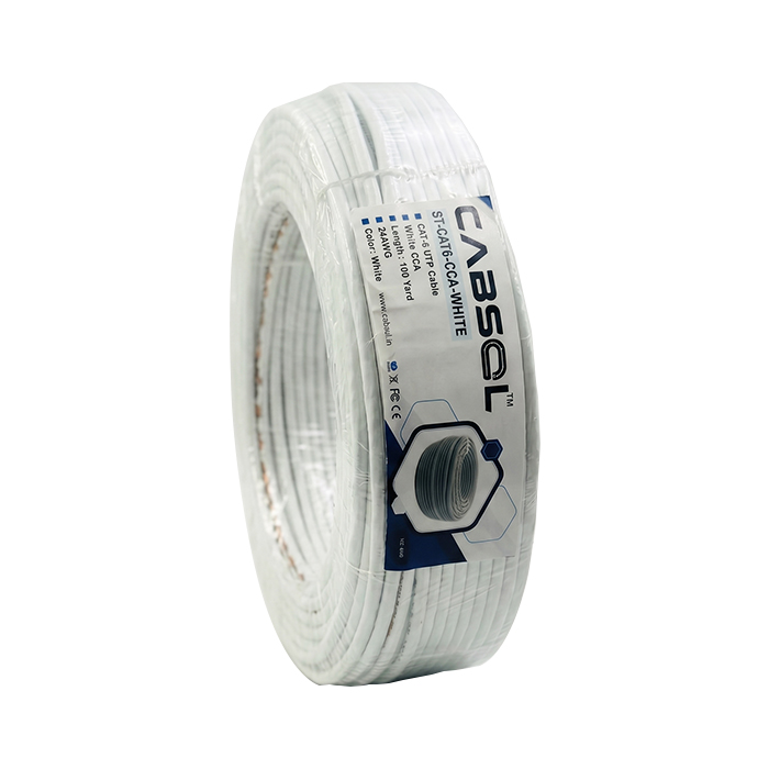 CABSOL Indoor CAT-6 CCA Cable ST-CAT6-CCA-WHITE (Length: 100 yd) (MOQ: 3 pcs)