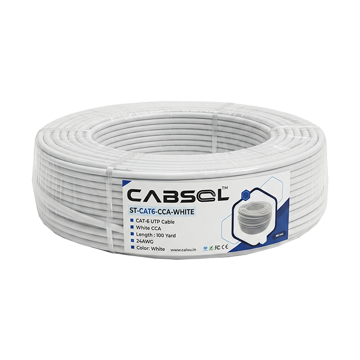 CABSOL Indoor CAT-6 CCA Cable ST-CAT6-CCA-WHITE (Length: 100 yd)
