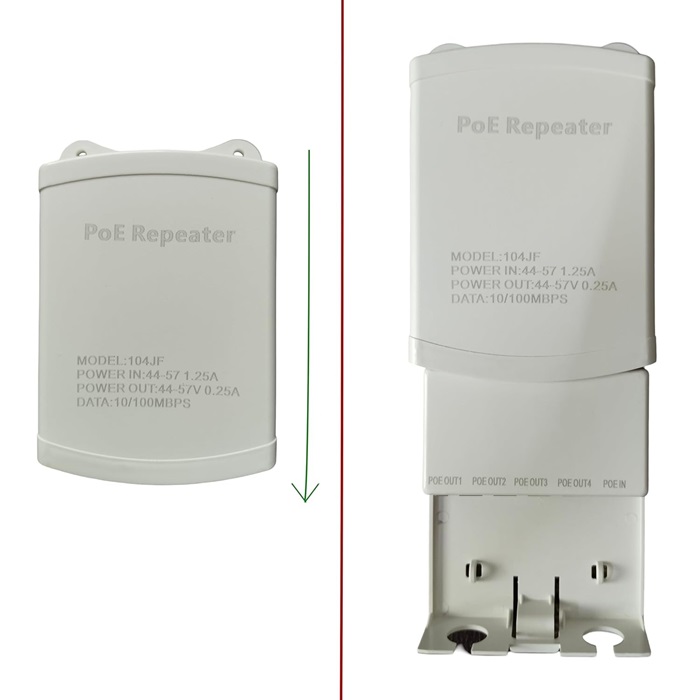 4 PORT POE EXTENDER 104JF-OUT (1 INPUT TO 4 OUTPUT)
