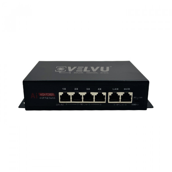 Image of VELVU 4 PORT POE SWITCH WITH 2 UP-LINK ST-POE-3104-M2