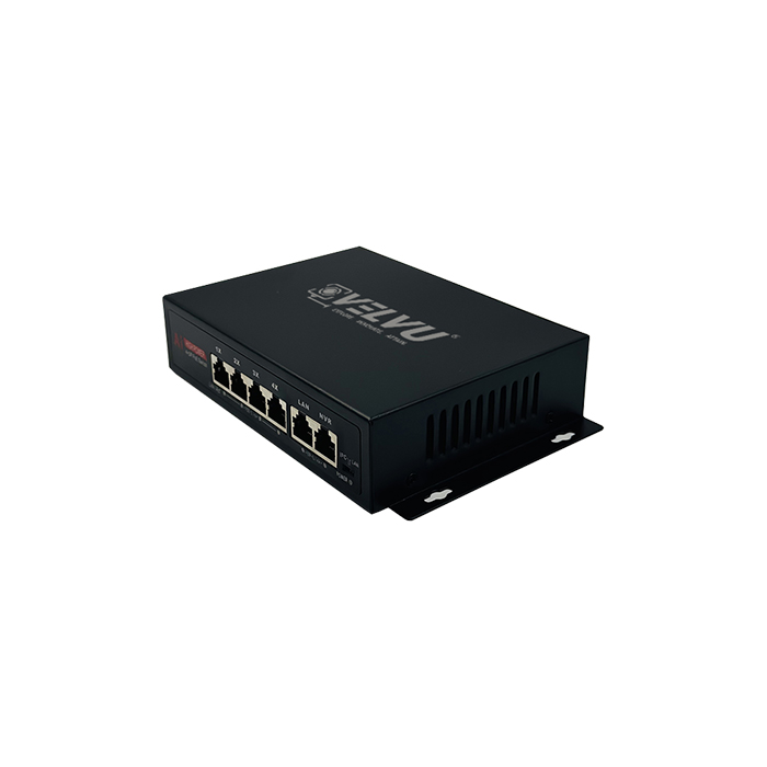 VELVU 4 PORT FULL GIGA POE SWITCH WITH 2 UP-LINK ST-POE-5104-G2