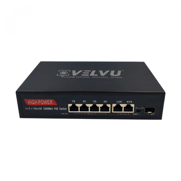 Image of VELVU 4 PORT POE SWITCH WITH 2 UP-LINK ST-POE-3104-M2