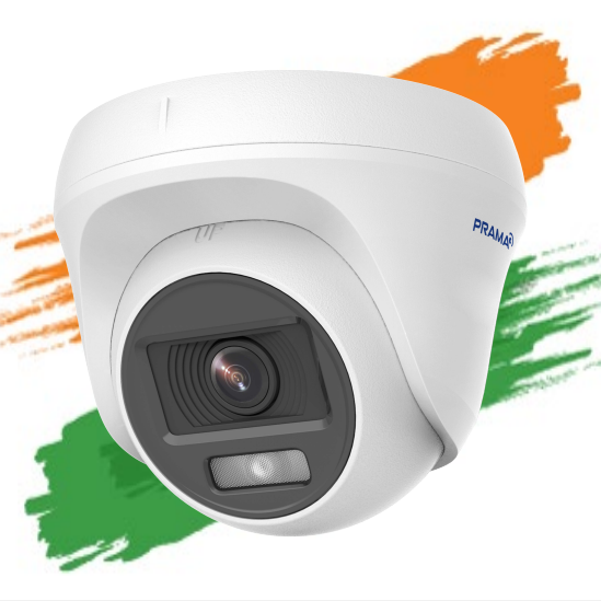Prama 2MP Color + Audio HD Dome Camera PT-HTD70F0E-WPF(M)