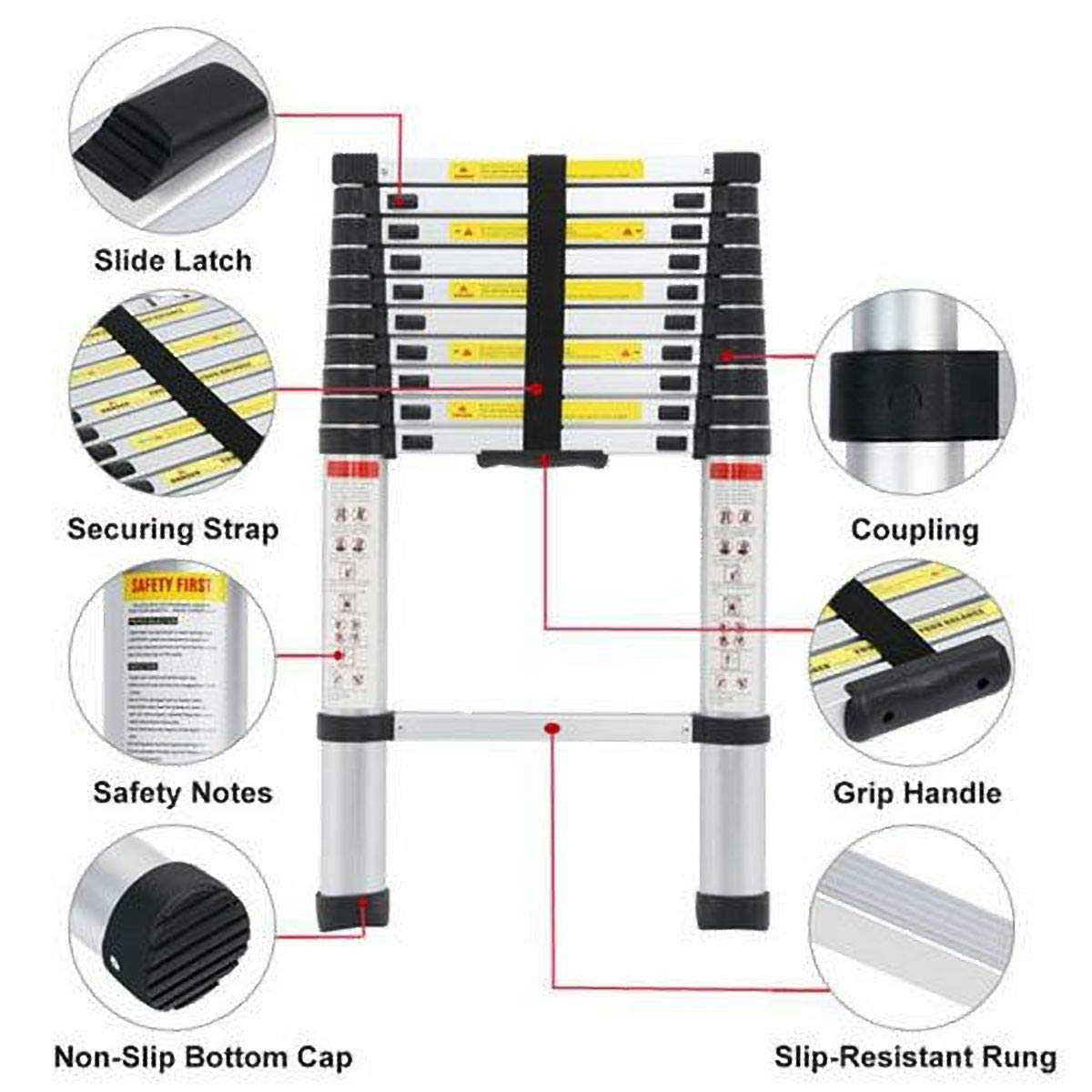ALUMINIUM TELESCOPIC LADDER 2.9MTR VT290