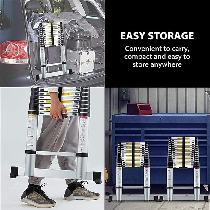 TELESCOPIC LADDER WITH STABILIZER BAR 5.8MTR VT580
