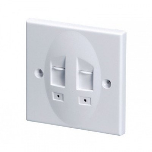 Image of FINOLEX FACEPLATE DUAL PORT WITH SHUTTER