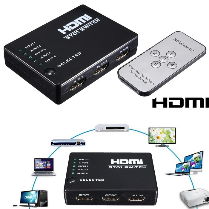 HDMI Switch 5 Port with Remote