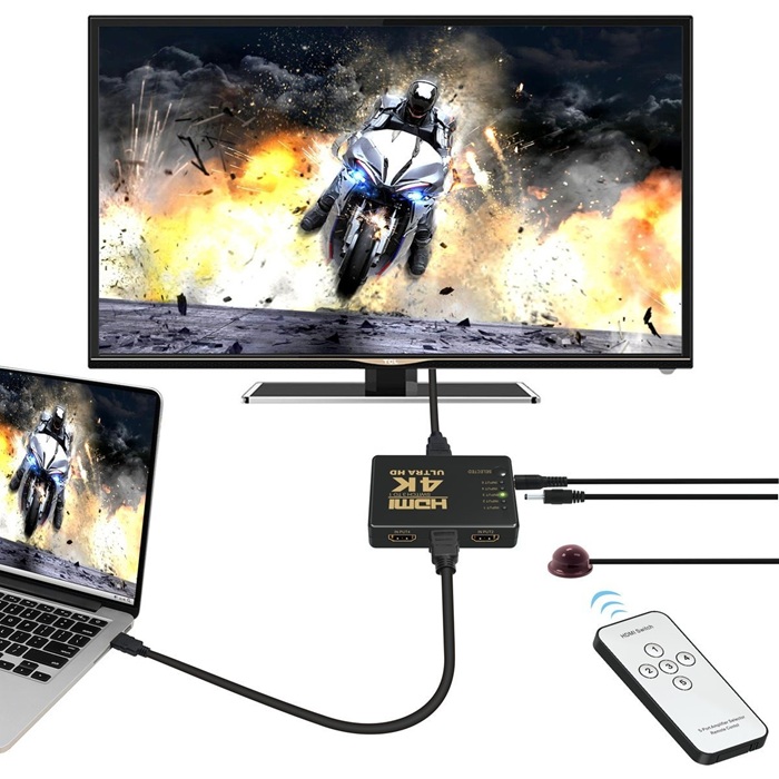VELVU 5 x 1 HDMI Switcher 4K with Remote ST-HDSW-5P-4K