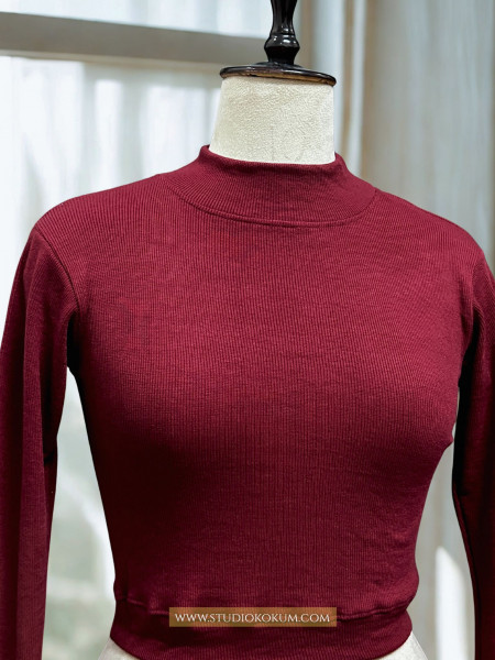 Maroon Full Sleeves Blouse