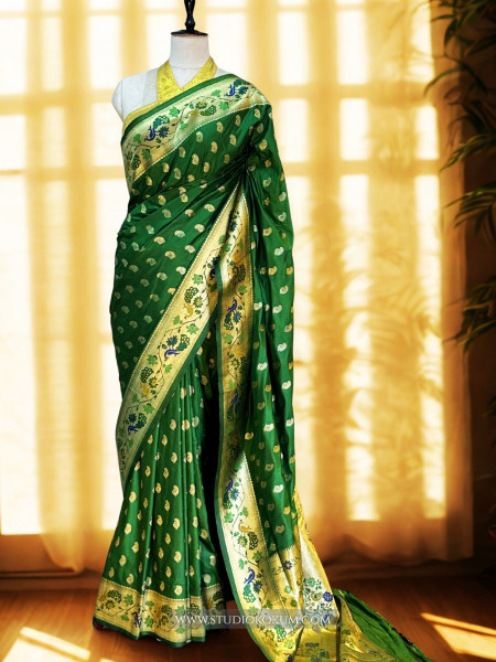 Taashi: Green Paithani Silk Saree