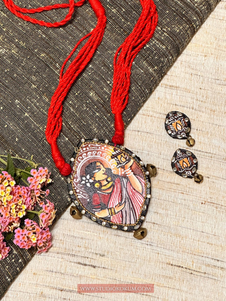 Image of Meera - Traditional Multi Color Handmade &amp; Hand Painted Neckpiece Set for Girls &amp; Women