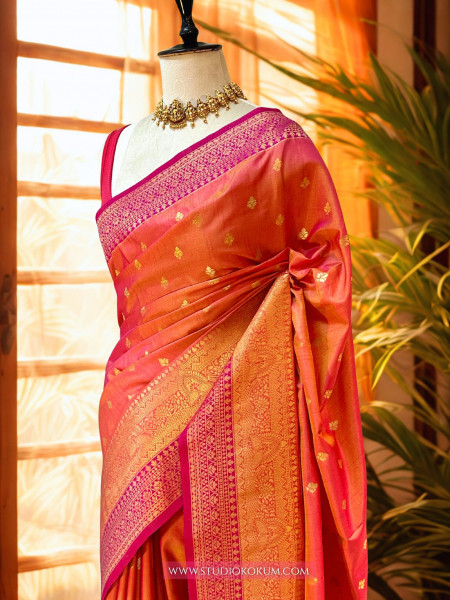 Priyamvada - Soft Silk Banarasi Saree in Dual Tone Pink
