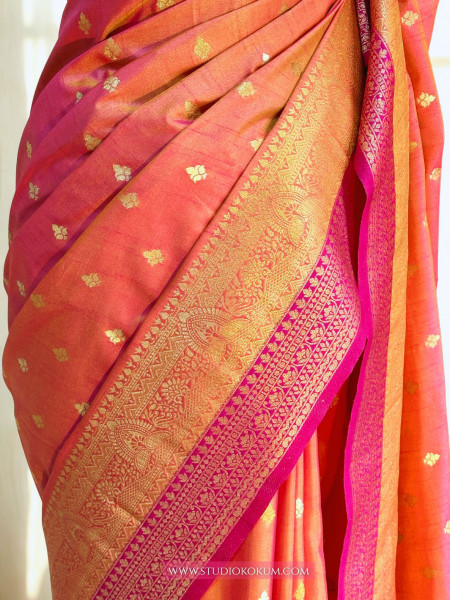 Priyamvada - Soft Silk Banarasi Saree in Dual Tone Pink