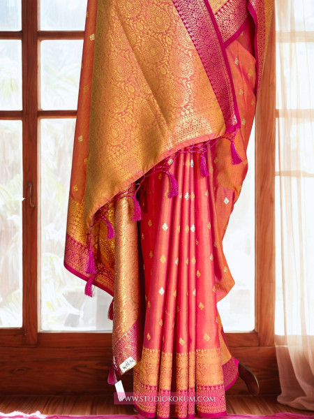 Priyamvada - Soft Silk Banarasi Saree in Dual Tone Pink