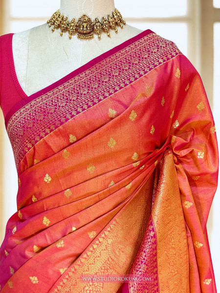 Priyamvada - Soft Silk Banarasi Saree in Dual Tone Pink