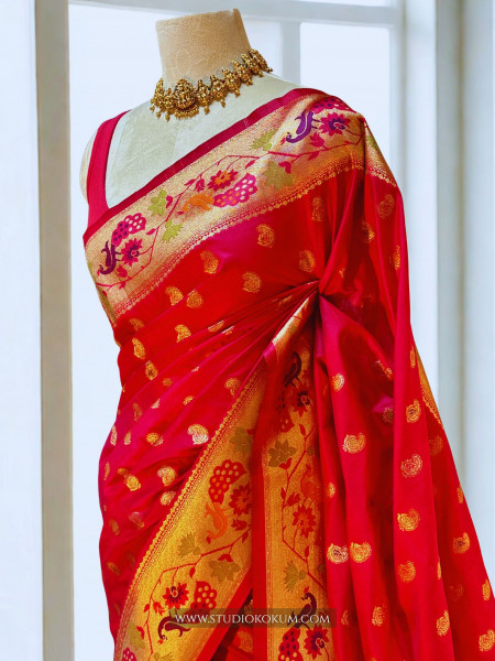 Zoha: Magenta Pink Paithani Silk Saree