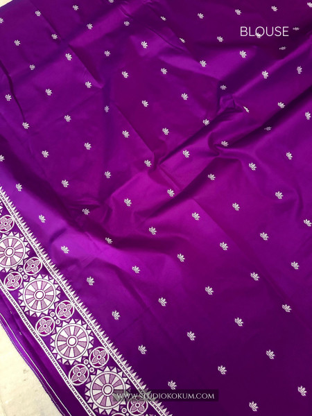 Anvi :  Purple Handwoven Pure Bishnupuri Silk Saree