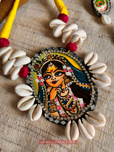 Image of Naveli -  Traditional Multi Color Handmade &amp; Hand Painted Neckpiece Set for Girls &amp; Women
