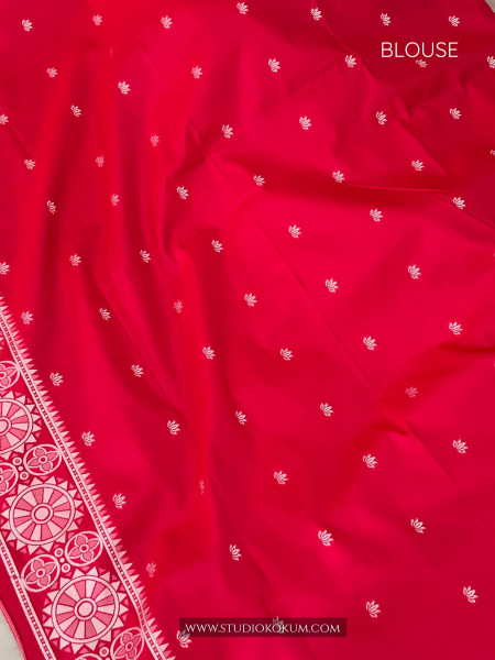 Evani - Pink Handwoven Pure Bishnupuri Silk Saree