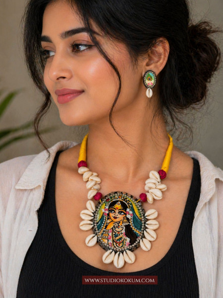 Naveli -  Traditional Multi Color Handmade & Hand Painted Neckpiece Set for Girls & Women