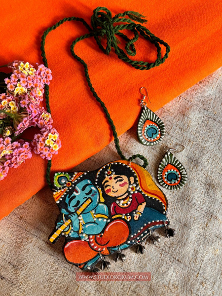 Brinda - Traditional Multi Color Handmade & Hand Painted Neckpiece Set for Girls & Women
