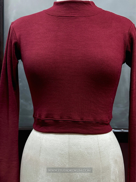 Maroon Full Sleeves Blouse
