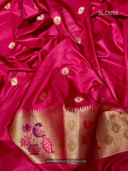 Zoha: Magenta Pink Paithani Silk Saree