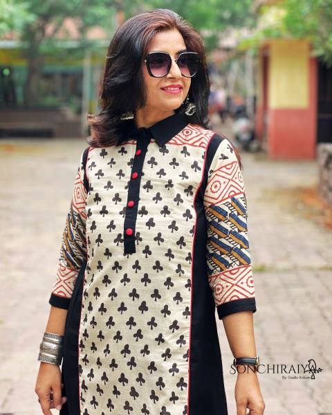Akshara: Handloom Cotton Block Print Dress
