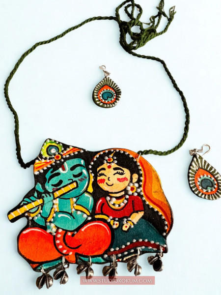 Brinda - Traditional Multi Color Handmade & Hand Painted Neckpiece Set for Girls & Women