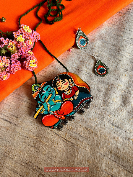 Brinda - Traditional Multi Color Handmade & Hand Painted Neckpiece Set for Girls & Women