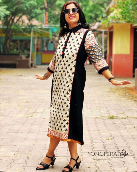 Akshara: Handloom Cotton Block Print Dress