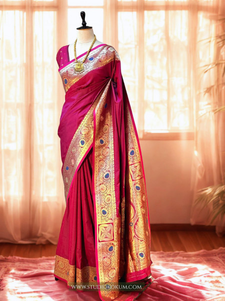 Chanchala - Pink (Fuchsia) Soft Silk Banarasi Saree