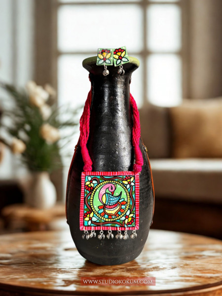 O Hansini - Traditional Multi Color Handmade & Hand Painted Neckpiece Set for Girls & Women