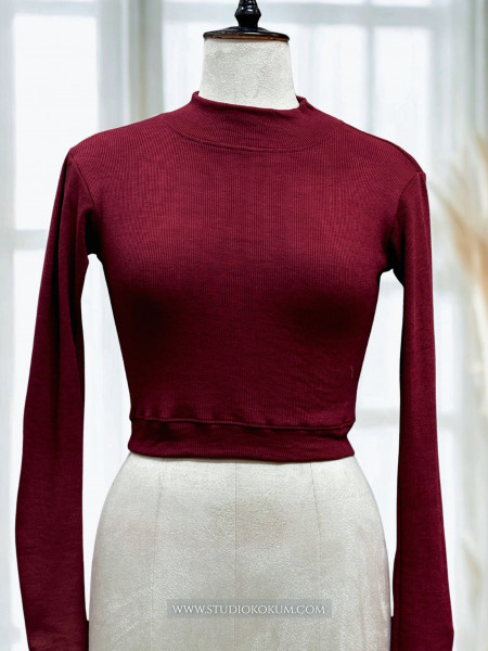 Maroon Full Sleeves Blouse