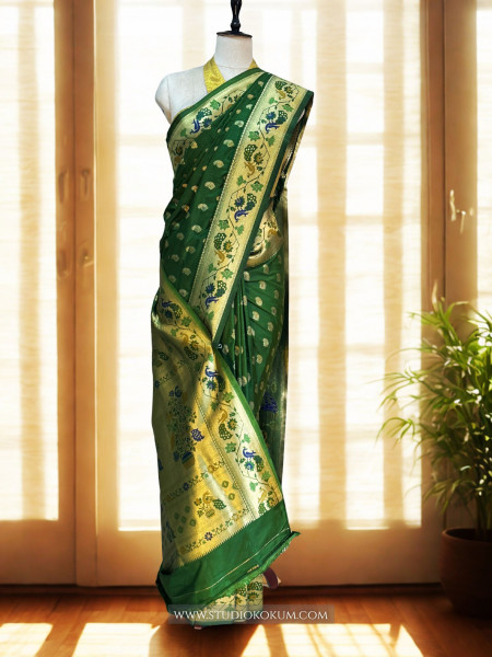 Taashi: Green Paithani Silk Saree