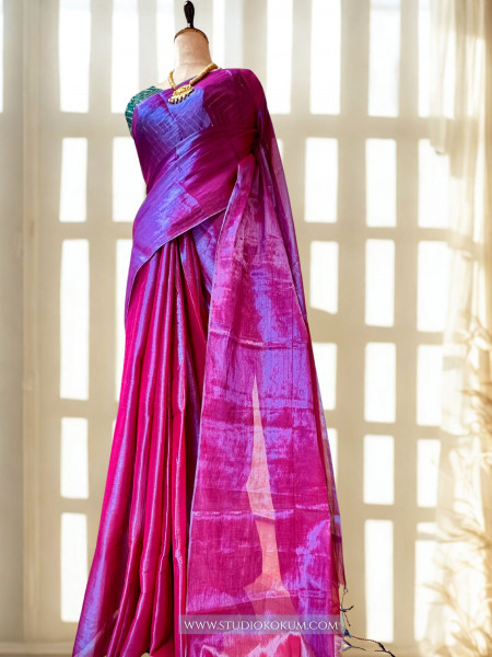 Image of Abeer - Lavender Mul Tissue Saree