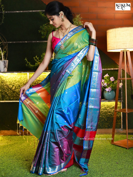 Chitrangada - Colourful Bishnupuri Silk Saree