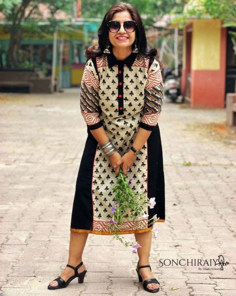 Image of Akshara: Handloom Cotton Block Print Dress