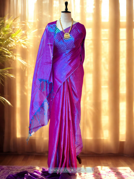 Abeer - Lavender Mul Tissue Saree