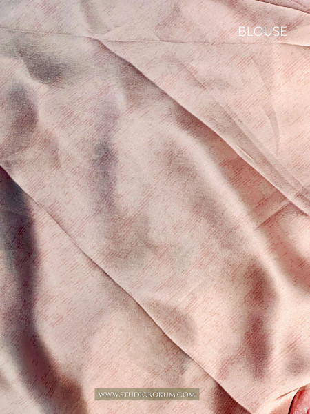 Blush Blossom: Pink Floral Satin Silk Saree