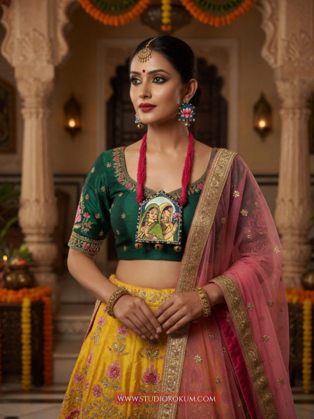 Sakhi - Traditional Multi Color Handmade & Hand Painted Neckpiece Set for Girls & Women