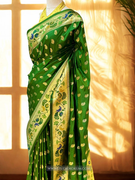 Taashi: Green Paithani Silk Saree