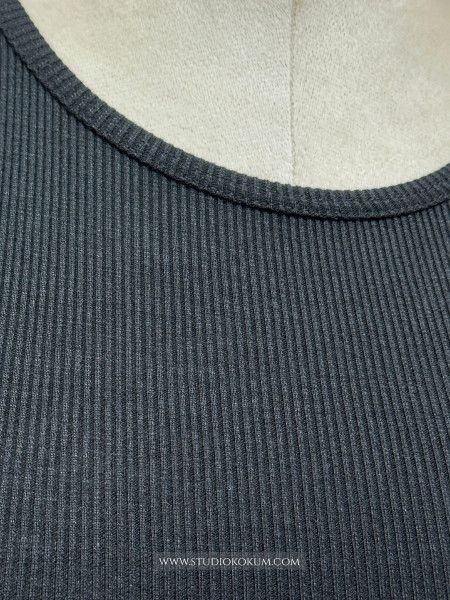 Sleeveless Hosiery Blouse in Black Colour Round Neck