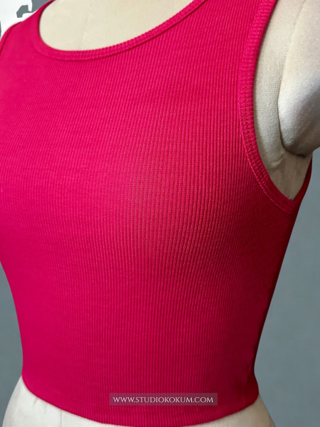 Sleeveless Hosiery Blouse in Black Colour Round Neck