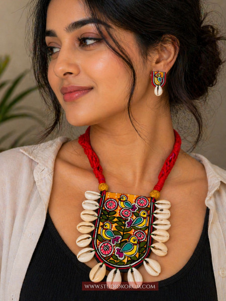 Pakhi - Traditional Multi Color Handmade & Hand Painted Neckpiece Set for Girls & Women