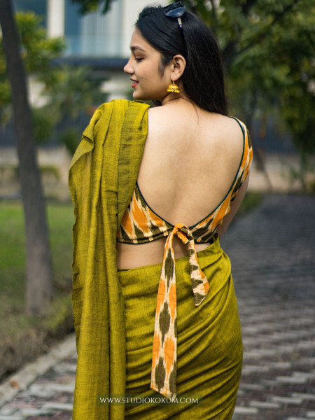 Golden Ash – Handloom Golden Dual Tone Cotton Saree