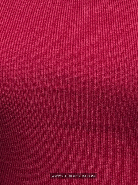 Full Sleeves Stretchable Back Strings Blouse in Maroon Colour