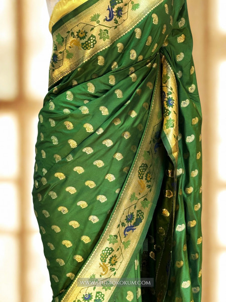 Taashi: Green Paithani Silk Saree
